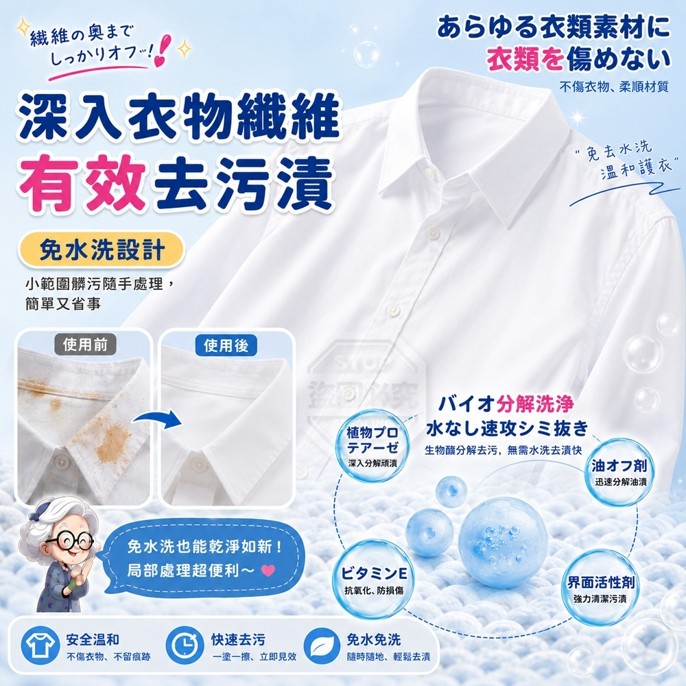 WSBB12767  外出應急衣物啡咖啡果汁油漬免水洗去漬筆（1套2支）-C （11月中）