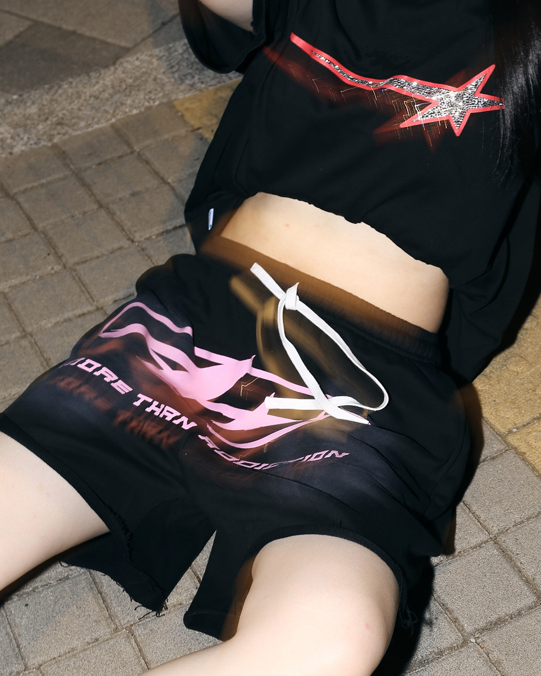 MTA A LOGO SWEAT SHORTS 紫色 黑色 重磅 做舊 膠印 不收邊 棉質 短褲【M26SASS】