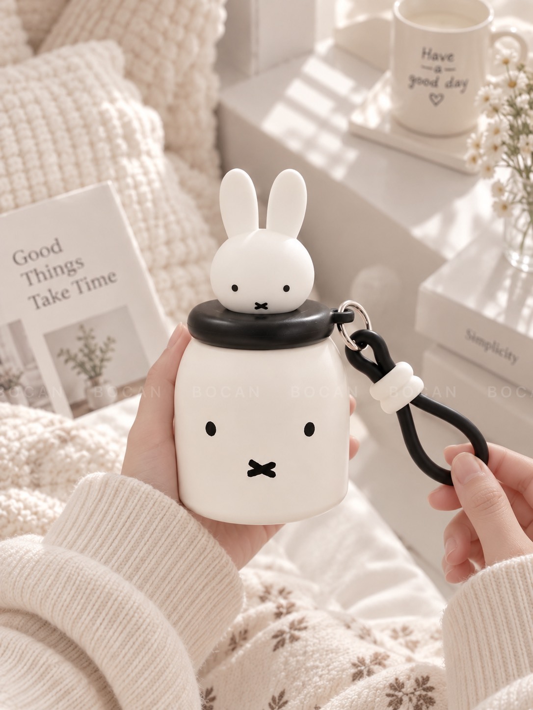 正版授權 MIFFY 迷你公仔 口袋 吸管保溫杯 260ML