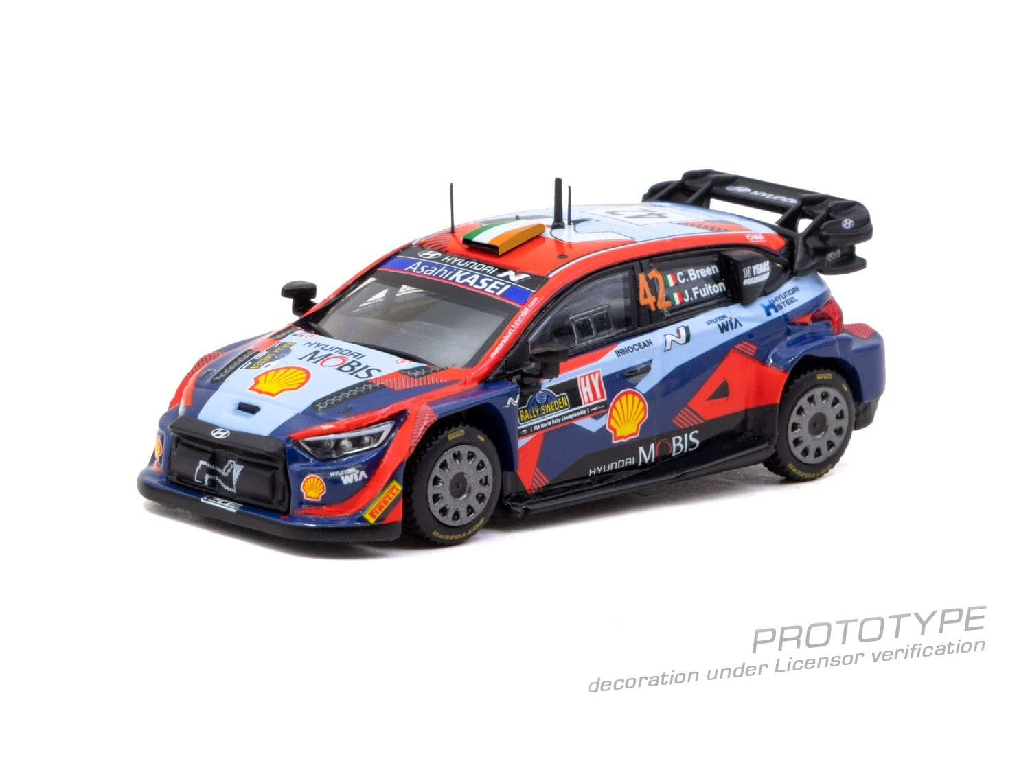 [預訂] Tarmac Works 現代Hyundai i20 N Rally1 Hybrid 瑞典拉力賽2023 Craig Breen / James Fulton