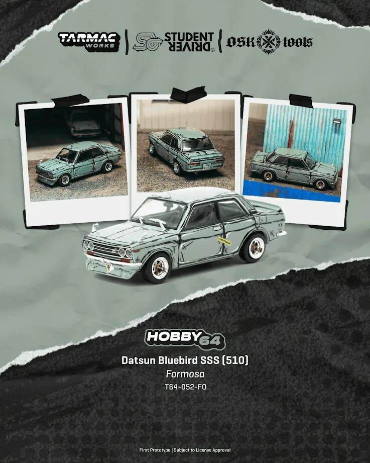 [預訂] Tarmac Works 日產Datsun Bluebird SSS (510) Formosa