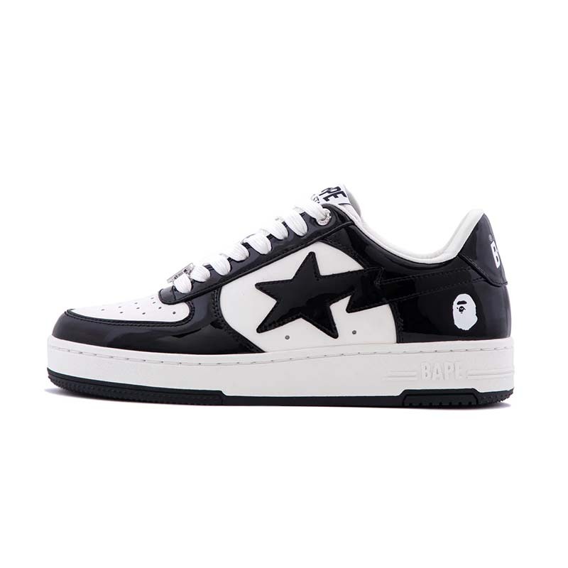 A Bathing Ape BAPE STA #1 黑白拼色 漆皮 流星鞋 男鞋 1M30191301-BK [台灣現貨]