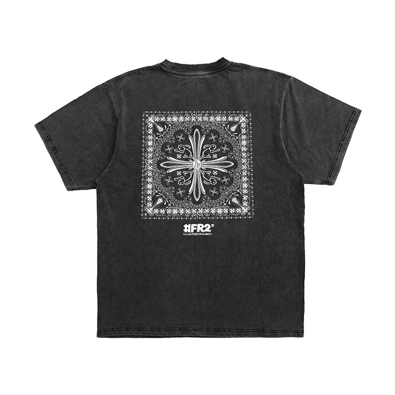 #FR2 Embroidery Cross Paisley T-shirt 十字花紋 短袖 短T 黑色 FRC4759-DK [台灣現貨]