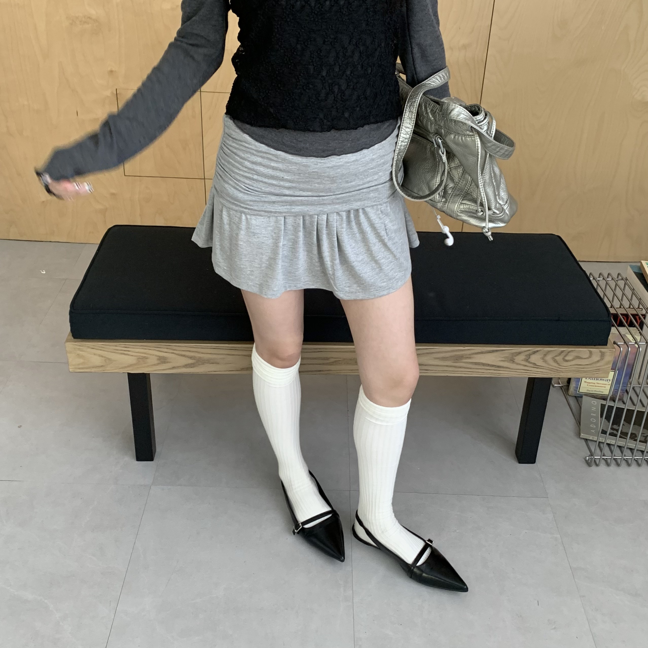 ISA_Less than a lover 自帶抓皺堆堆感棉褲裙_69003
