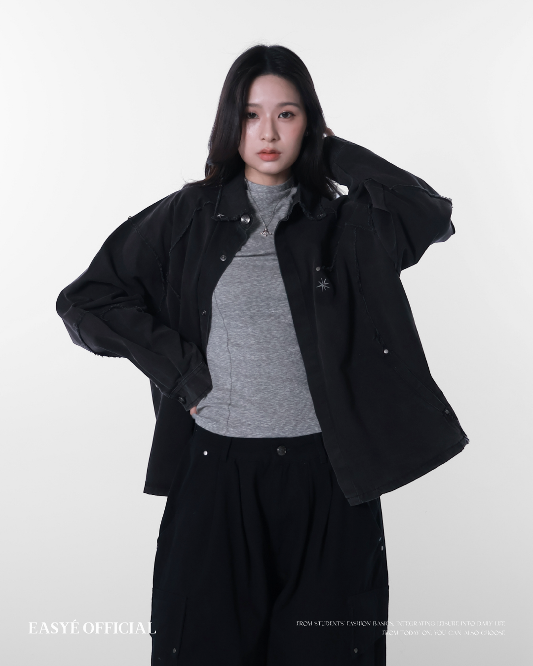 EASYÉ毛鬚解構夾克外套