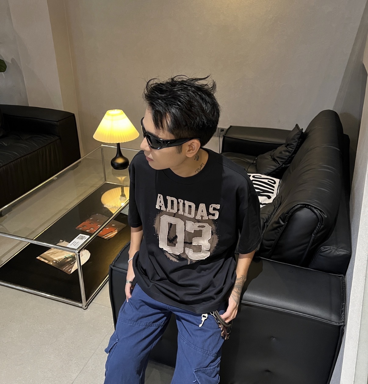 男款 ADIDAS SUMMER GFX TEE 杏色 黑色 籃球 寬鬆 印花 短T【KX4882/KX4883】ADLP