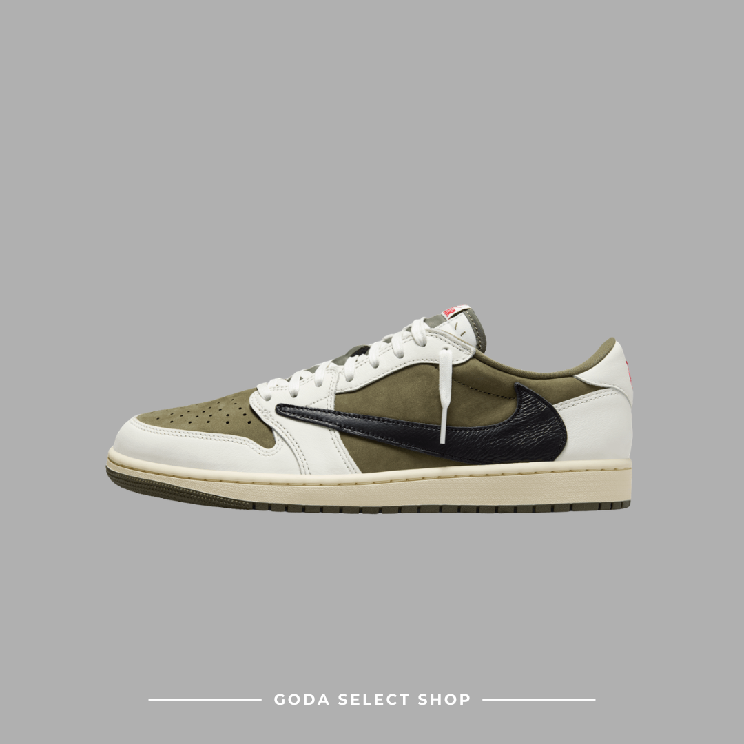 TRAVIS SCOTT X NIKE AIR JORDAN 1 LOW OG "MEDIUM OLIVE" 倒勾 8.0 橄欖綠 倒勾 低筒 男女鞋 DM7866-200