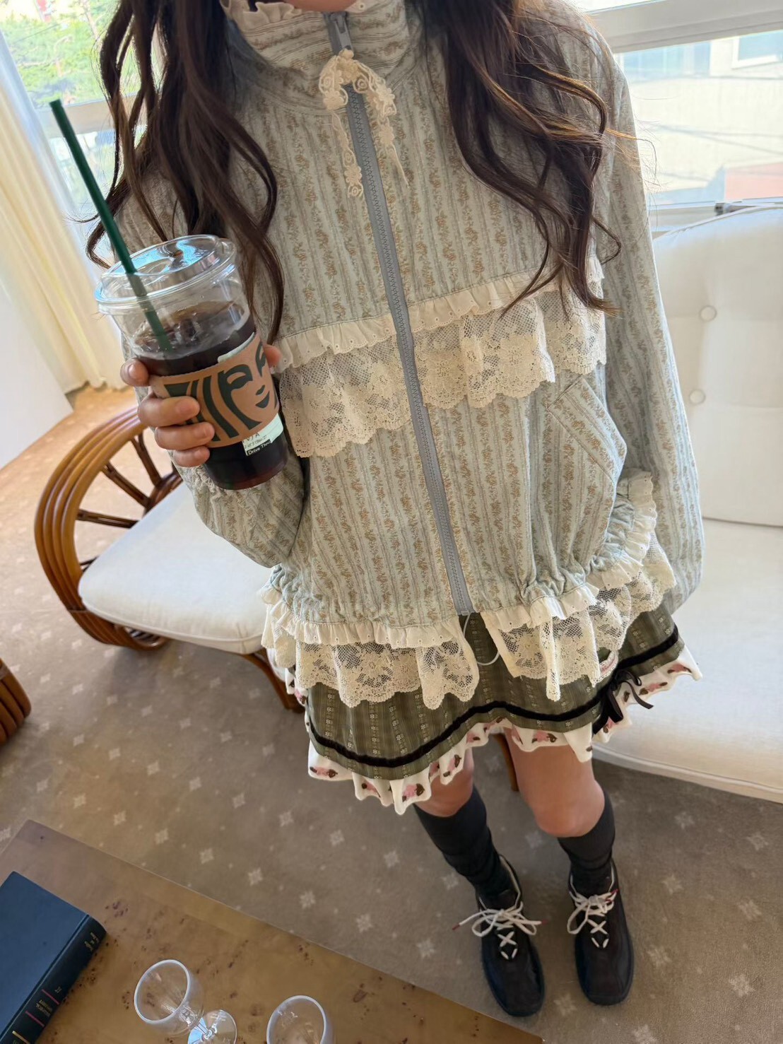 鄉村印畫蕾絲夾克