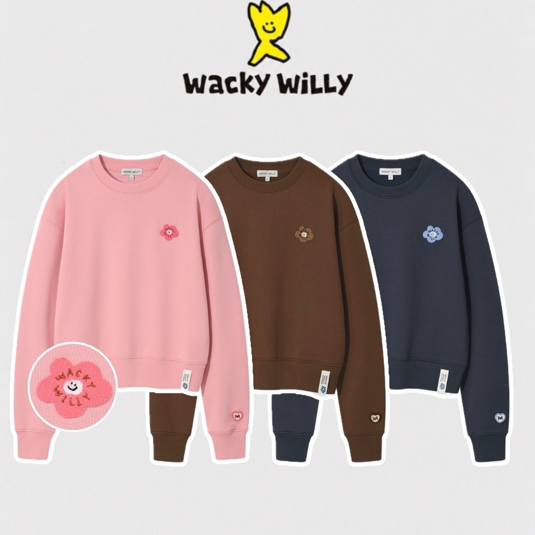 【隨時截單！限時優惠預訂】韓國 WACKY WILLY WOMEN LILLY WAPPEN CROP SWEATSHIRT（4色）