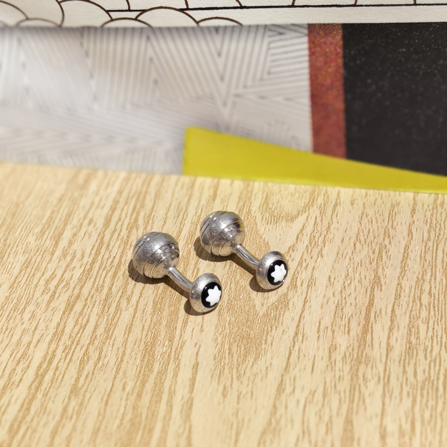 USED MONT BLANC袖口鈕/Cufflinks 925萬寶龍波波形.星星.袖口扣 #香榭站正品