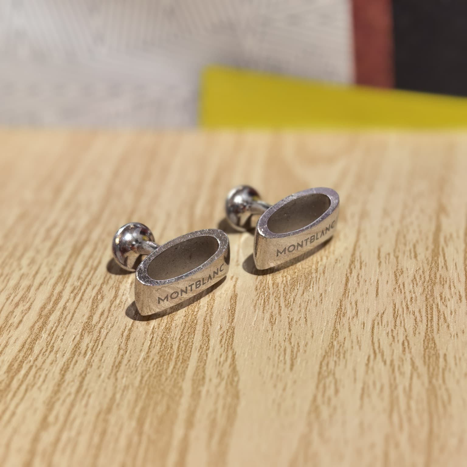 USED MONT BLANC袖口鈕/Cufflinks 925 萬寶龍長型鏤空.星星.袖口扣 #香榭站正品