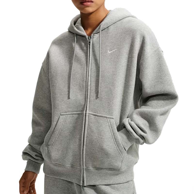 Nike Studio Fleece Medium Weight 女款 Karina 同款 寬版全長式拉鍊連帽外套 灰色 IM8085-063 [台灣現貨]