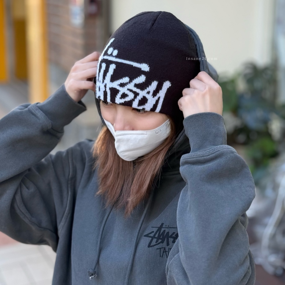 STUSSY BRUSHED OUT BASIC SKULLCAP 大LOGO 毛帽 冷帽
