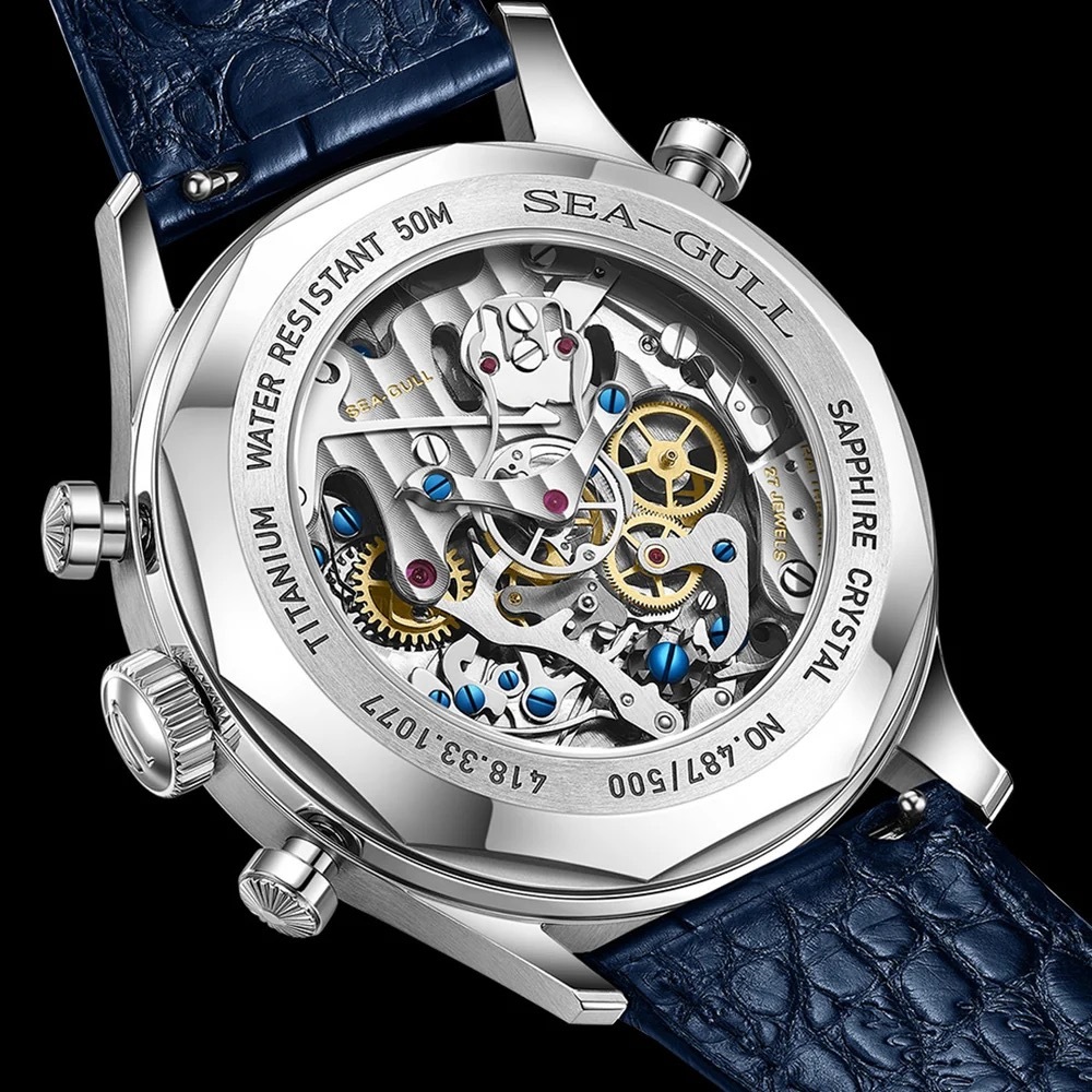 SeaGull - Split-seconds Chronograph - Blue / 418.33.1077