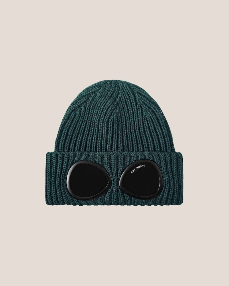 C.P. Company - Extrafine Merino Wool Goggle Beanie - 21CMAC742A005509A697 PONDEROSA PINE