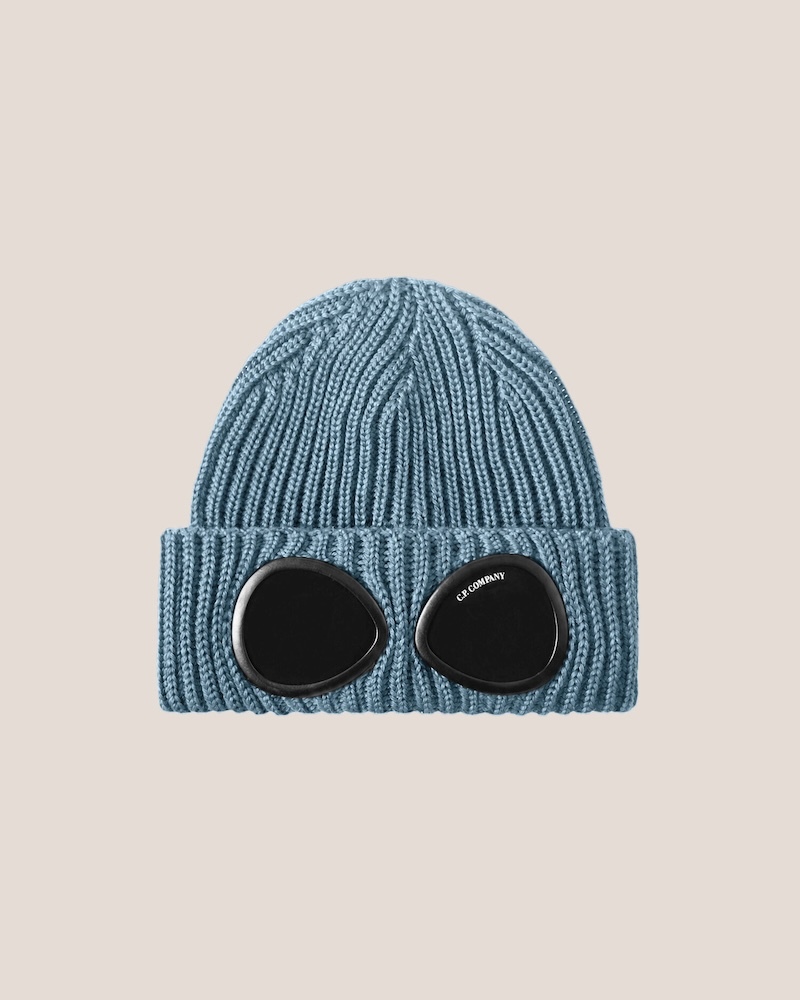C.P. Company - Extrafine Merino Wool Goggle Beanie - 21CMAC742A005509A871 ORION BLUE