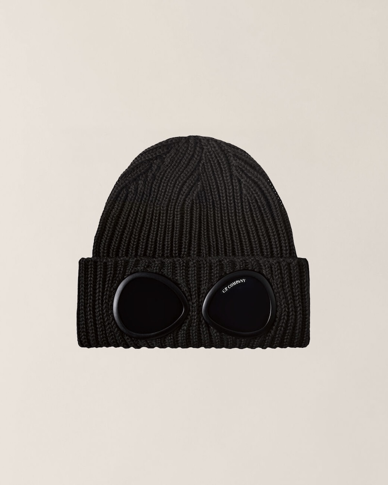 C.P. Company - Extrafine Merino Wool Goggle Beanie - 21CMAC742A005509A999 BLACK