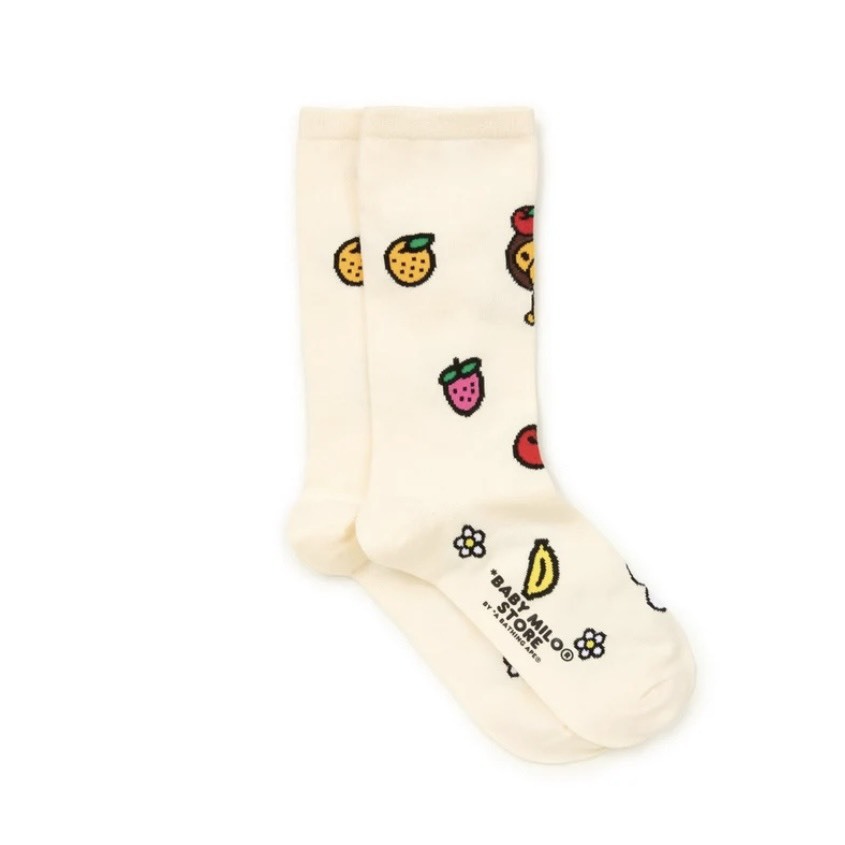 A BATHING APE BAPE BABY MILO SOCKS FREE SIZE 水果 襪子 -0SO4481XXQ