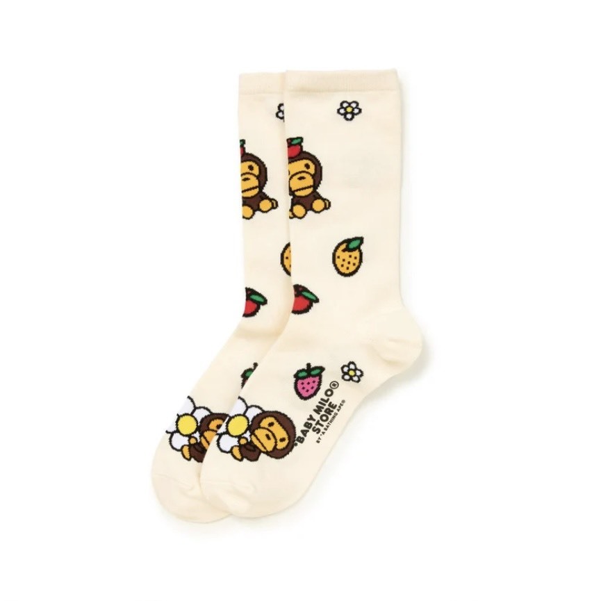 A BATHING APE BAPE BABY MILO SOCKS FREE SIZE 水果 襪子 -0SO4481XXQ