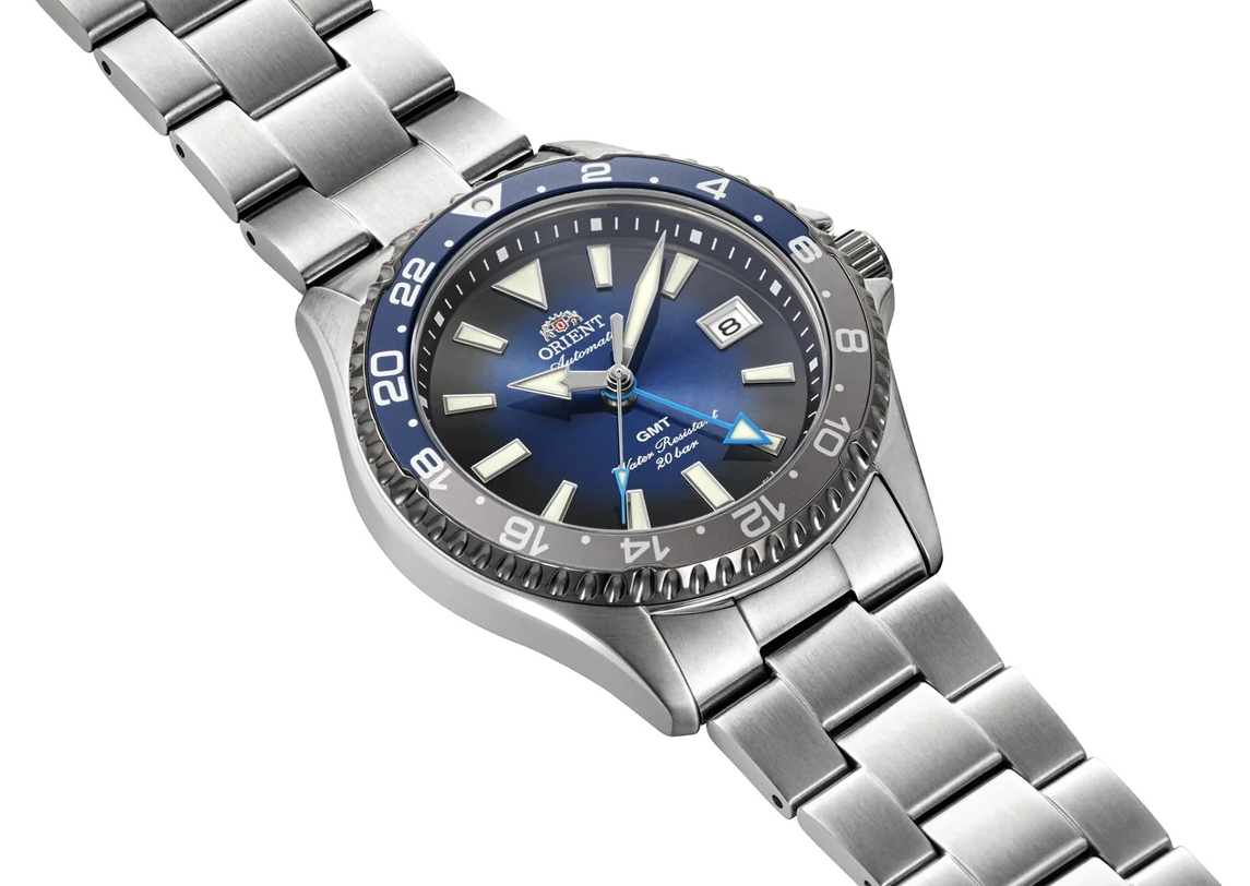 萬年鐘錶 - 東方錶  ORIENT   Mako GMT 限量藍面潛水機械男錶 RA-BC0005L 錶徑 : 42.8mm