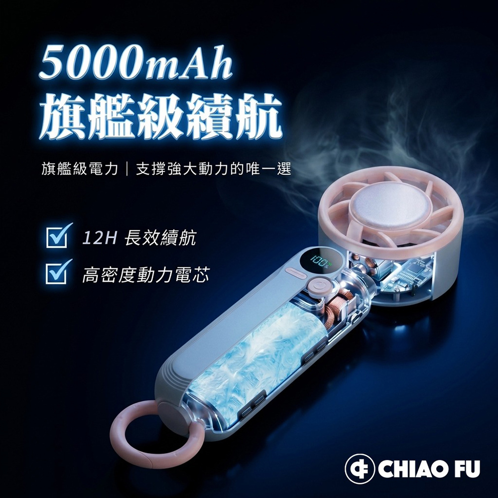 【巧福】手持製冷風扇UC-602F 5000mAh大電量 (三色)手持風扇/手持扇/製冷扇/攜帶式風扇