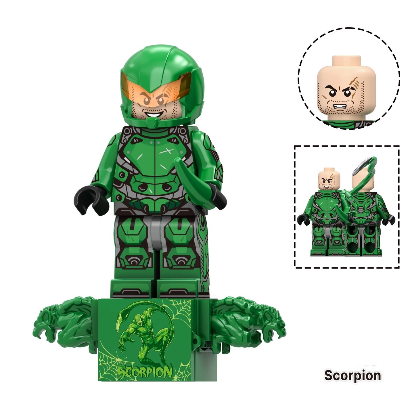 Spiderman Scorpion Marvel Custom Minifigures Fit Lego TV6237 TV1306