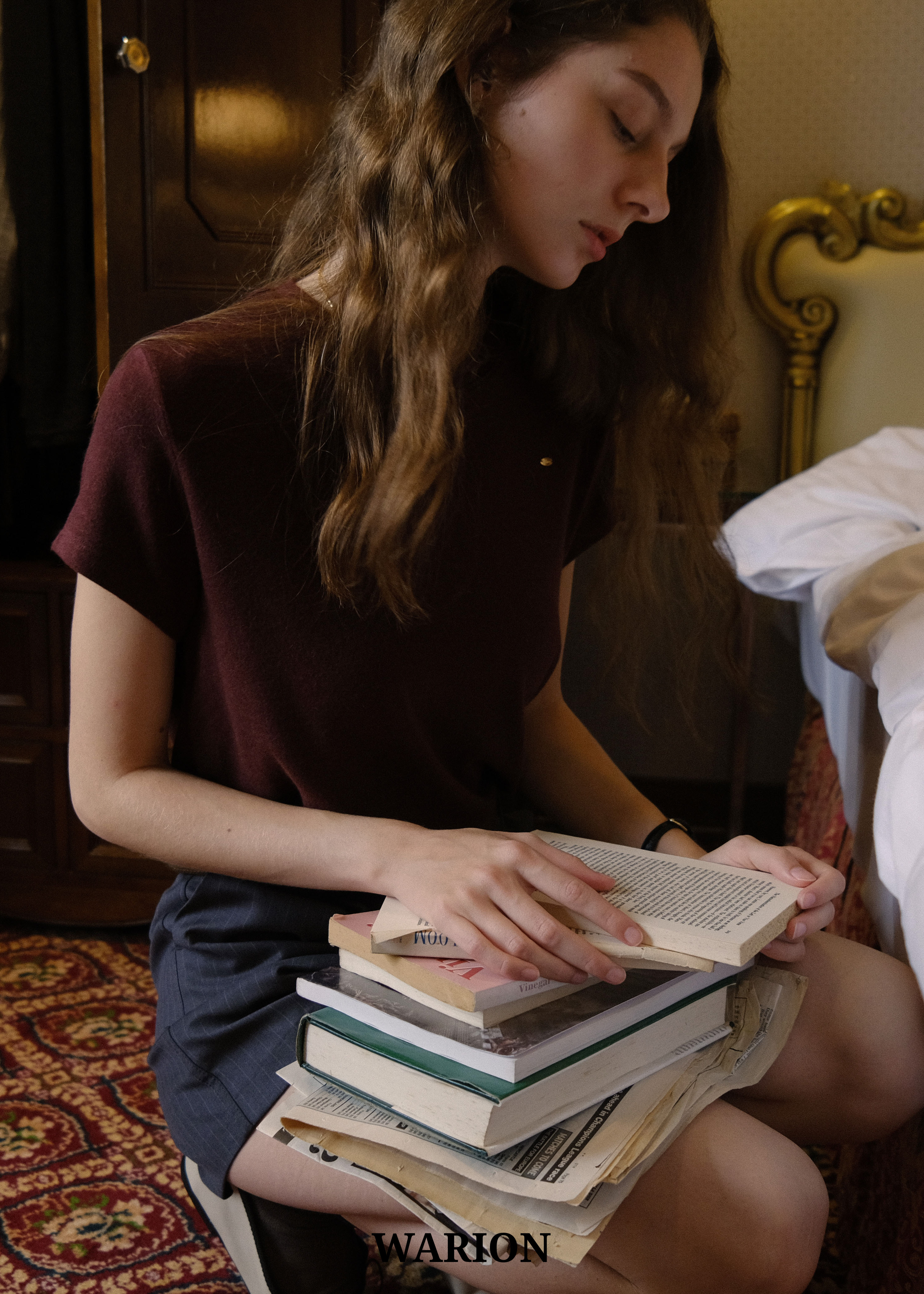 Ameline Angora Tee - Wine (4th)