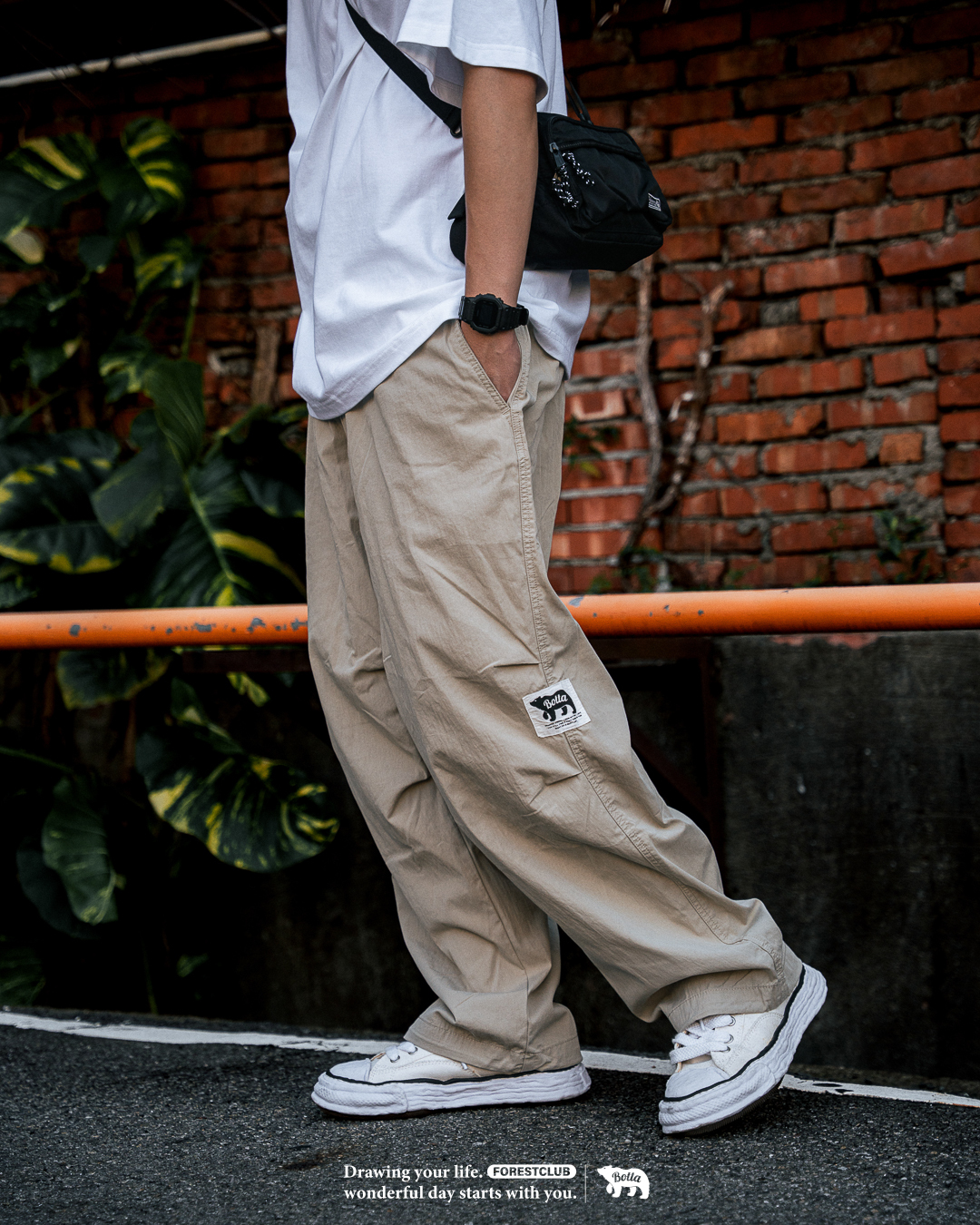 #現貨 BOTTA 休閒 小咬標 束口 傘兵褲 直筒長褲 2325 自製款 三色