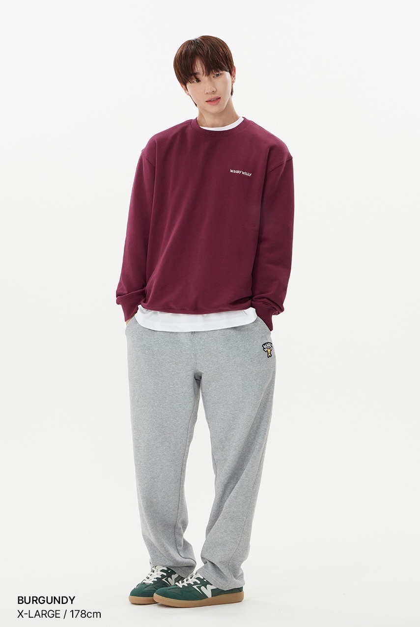 【隨時截單！限時優惠預訂】男女可穿！韓國WACKY WILLY LETTERING LOGO GRAPHIC CREWNECK（2色）