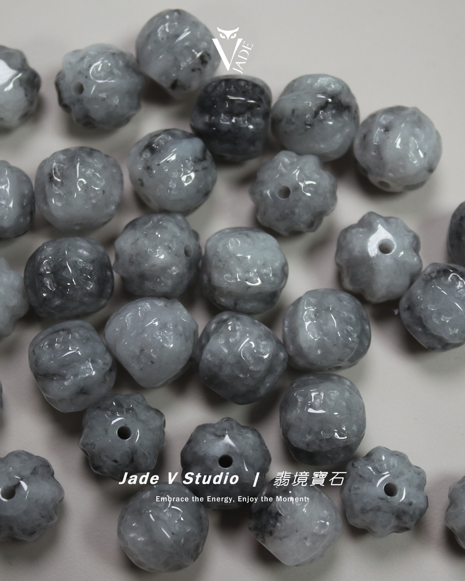 【JadeV｜翡境寶石】烏雞 翡翠 11mm 穿孔珠