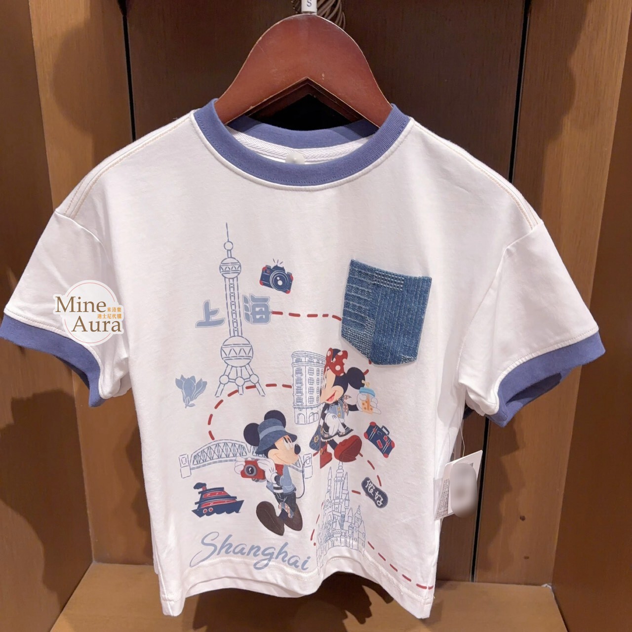 米奇 Mickey 與好友們 單寧漫遊系列 圖案 兒童 上衣 短T -上海迪士尼樂園