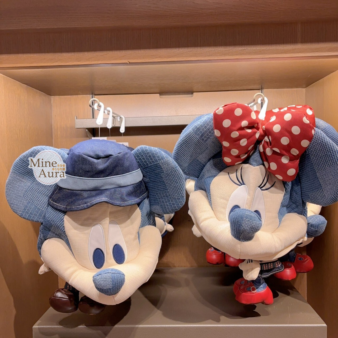 米奇 Mickey 與好友們 單寧漫遊系列 米奇 Mickey 米妮 Minnie 大頭小身體絨毛 造型帽 帽子 頭套 -上海迪士尼樂園
