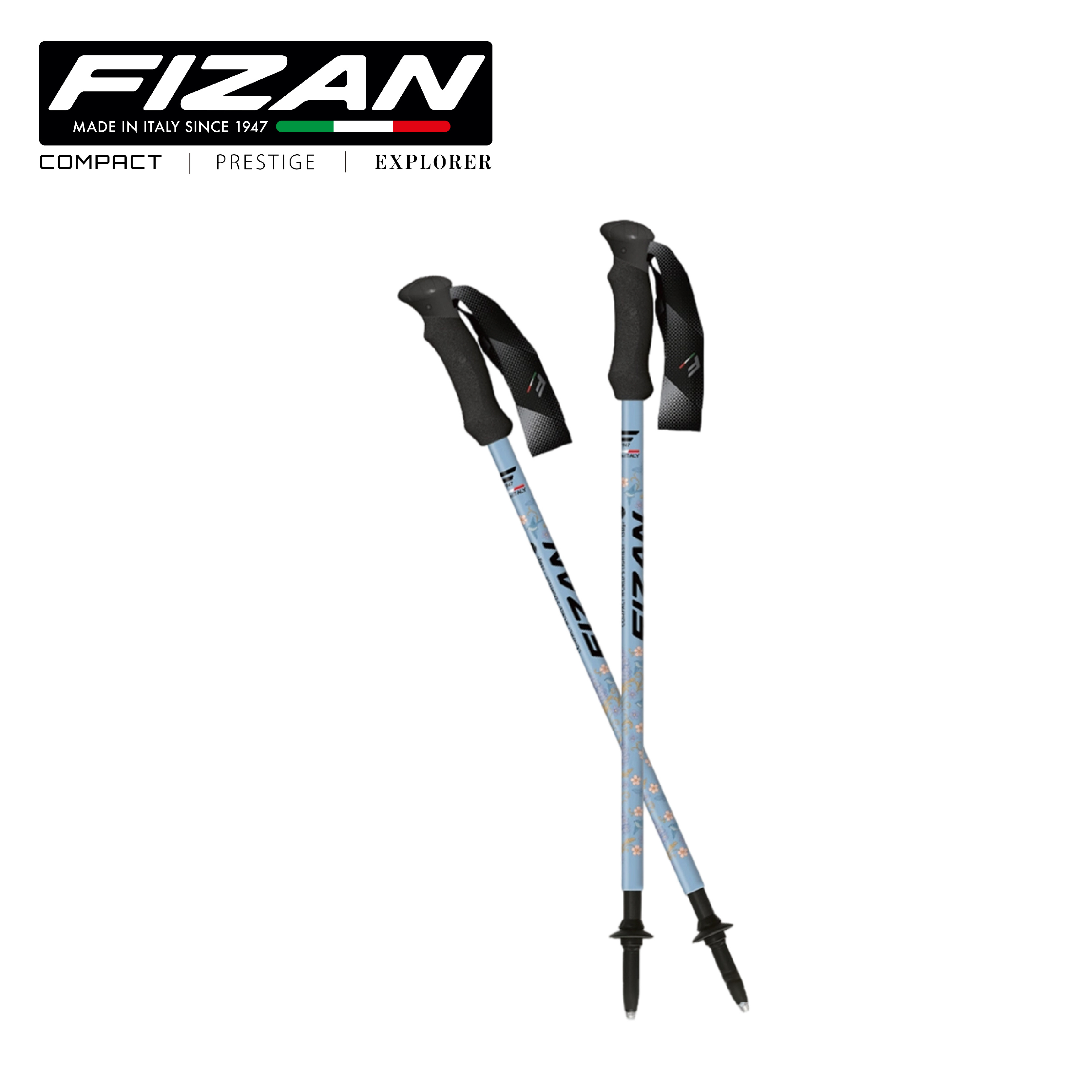 FIZAN 義大利 超輕三節式登山杖-2入 (4色) 87FZ257102