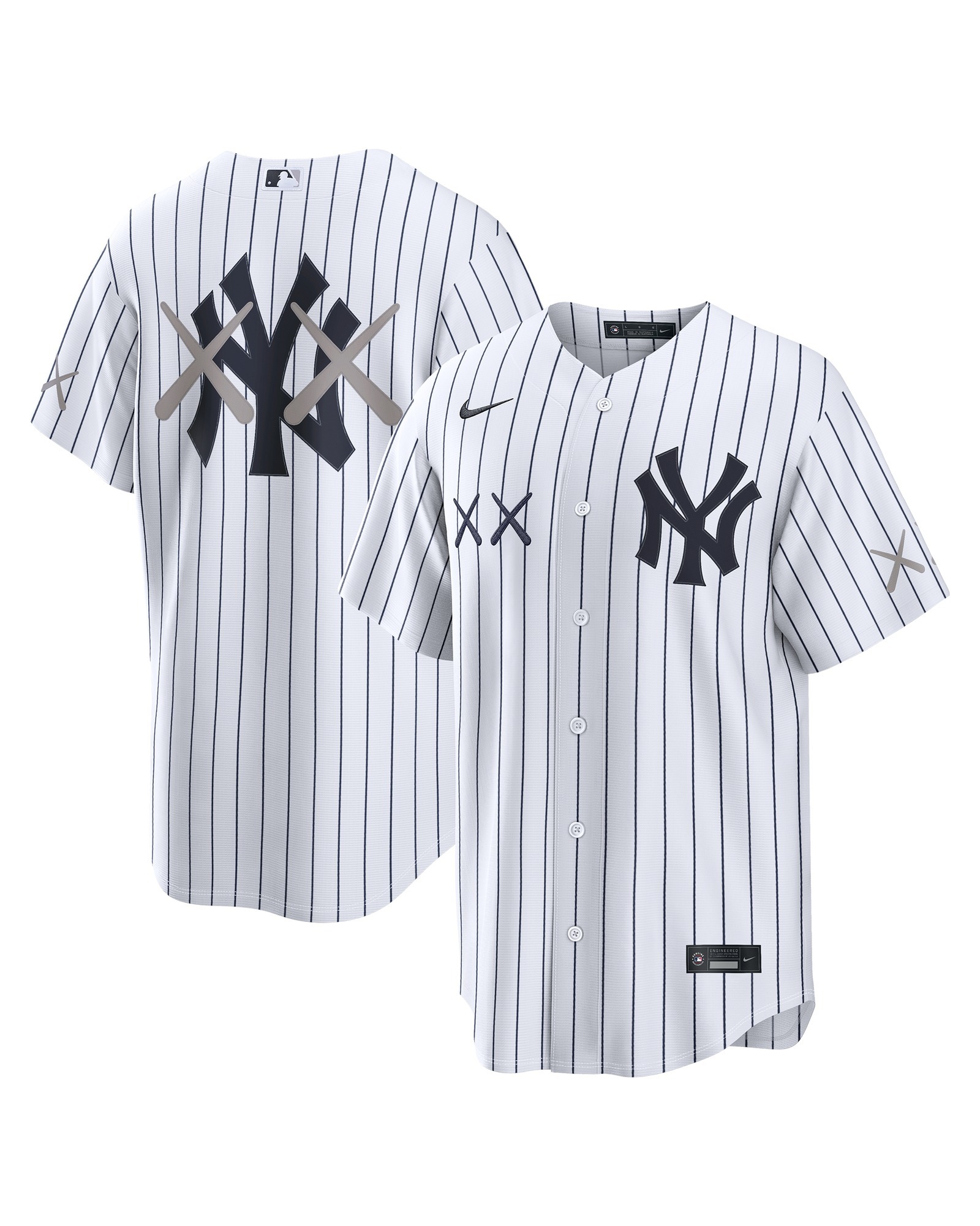 2026AW KAWS x Complex x MLB NIKE Fanatics Striped Embroidered Logo Baseball Jersey 聯名 紐約 洋基 短袖 棒球衫 球衣 現貨