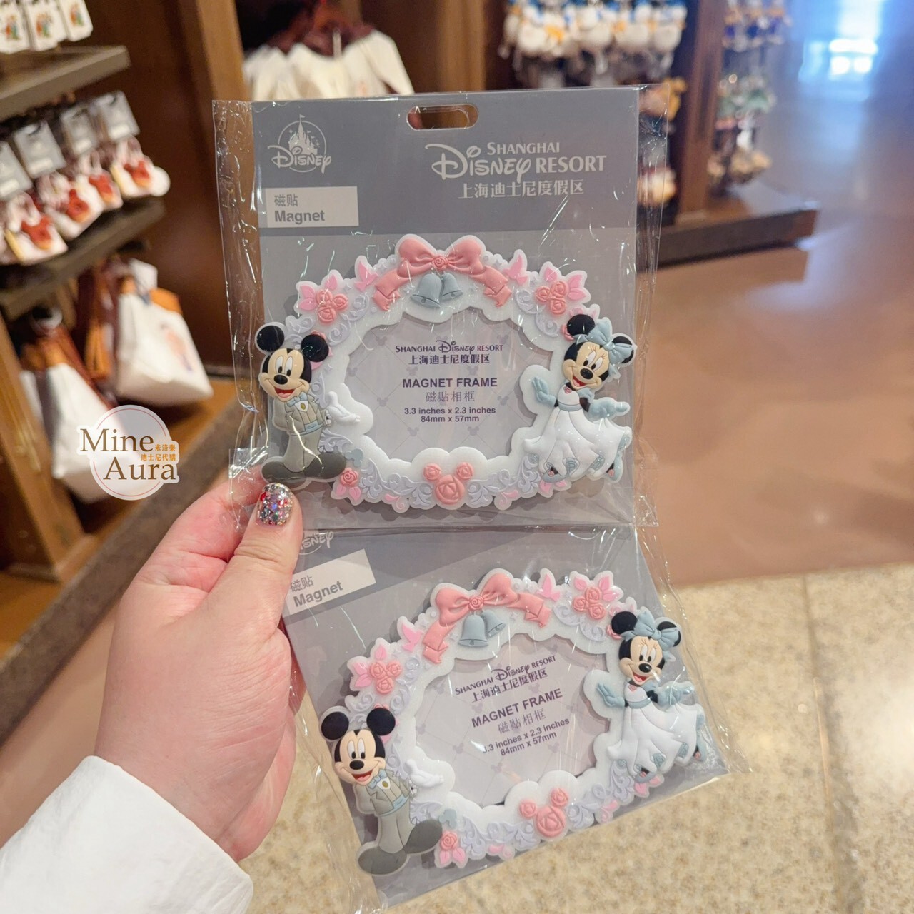 米奇 Mickey 米妮 Minnie 西式婚紗 造型 磁鐵相框 -上海迪士尼樂園