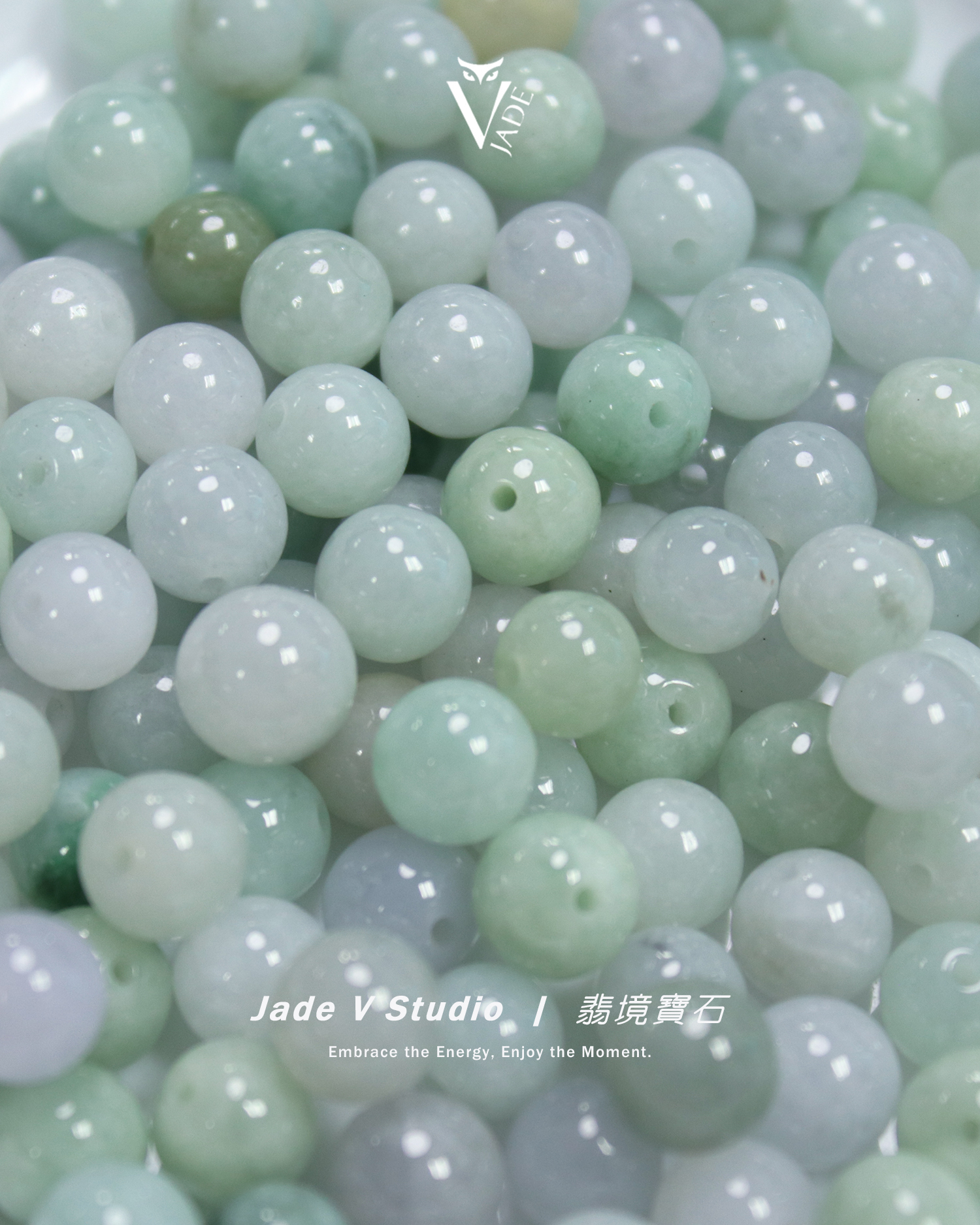 【JadeV｜翡境寶石】翡翠 7.2mm 穿孔 圓珠