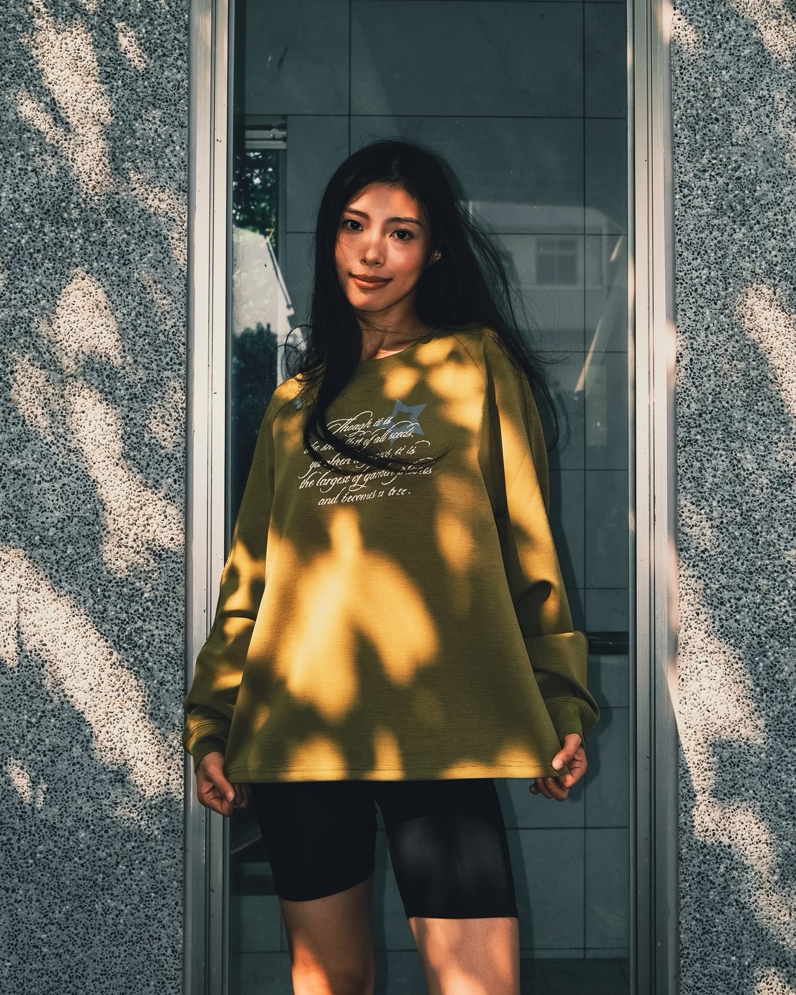 NeverLand Star Button LS TEE 復古 標語 鈕扣 薄長袖