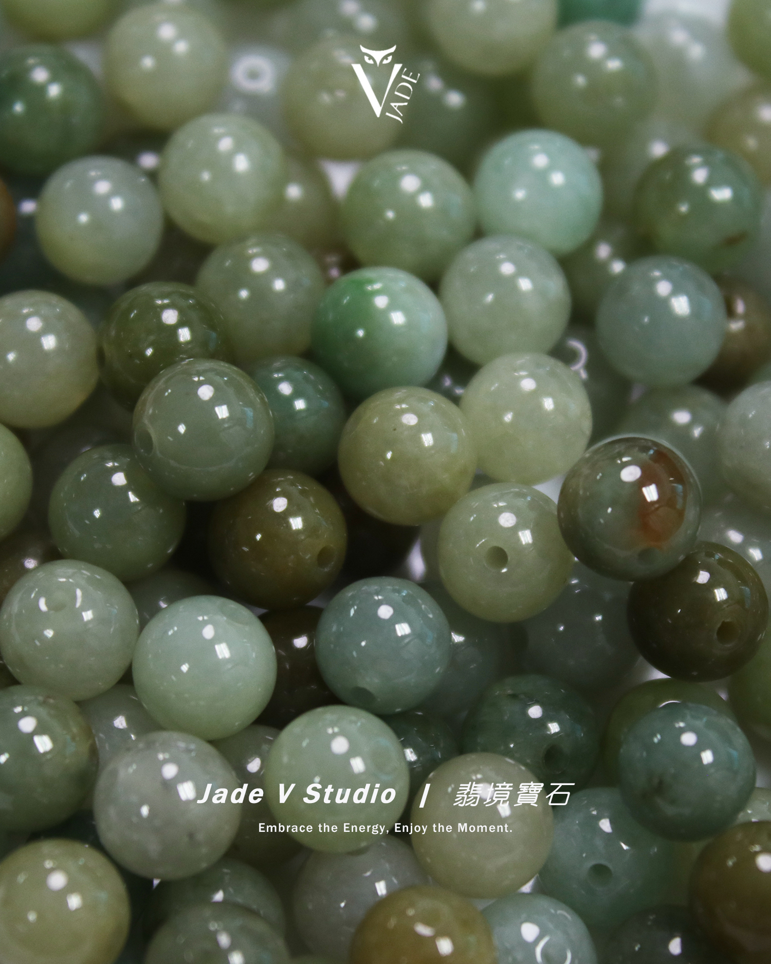 【JadeV｜翡境寶石】翡翠 7.9mm 穿孔 圓珠