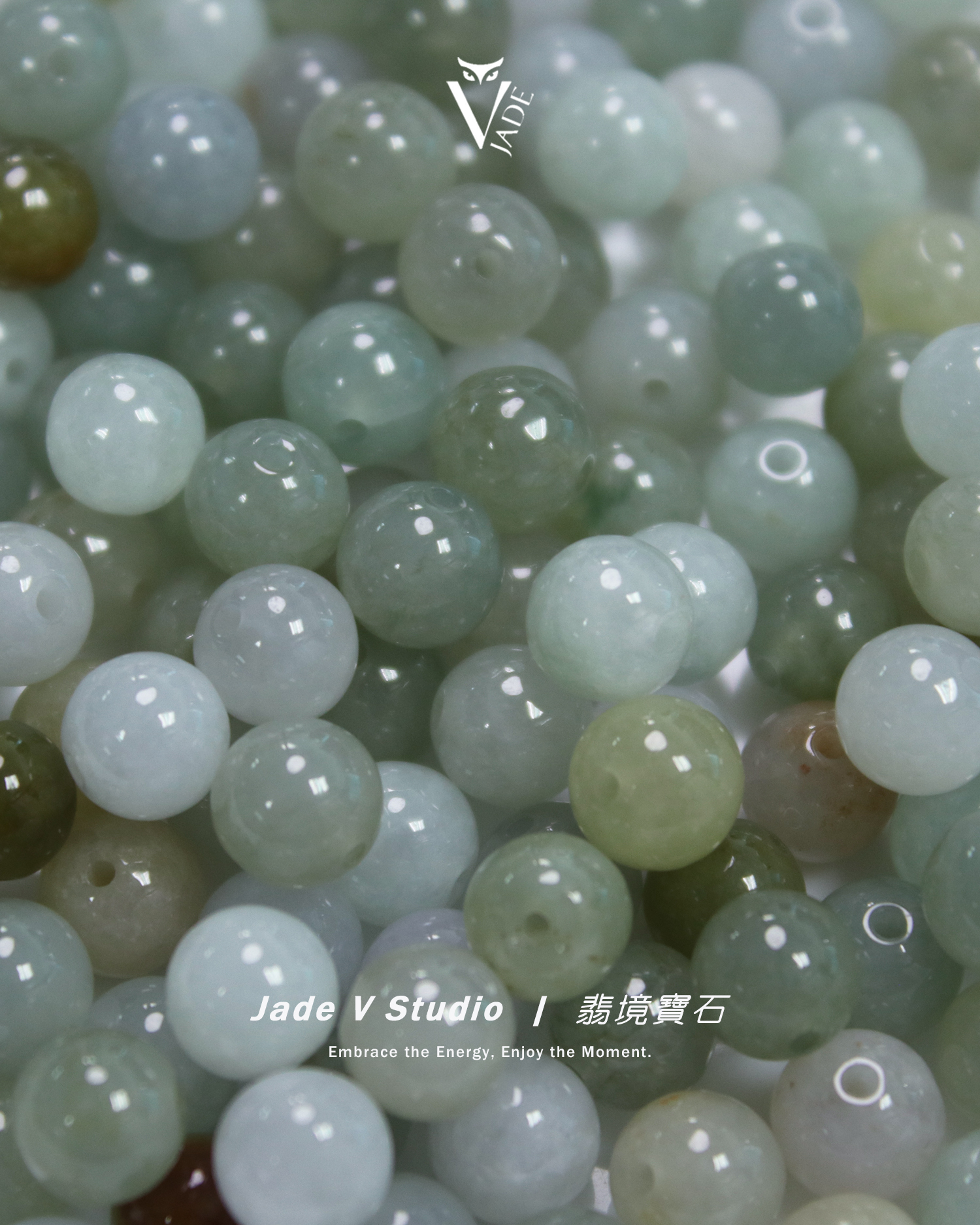 【JadeV｜翡境寶石】翡翠 7mm 穿孔 圓珠