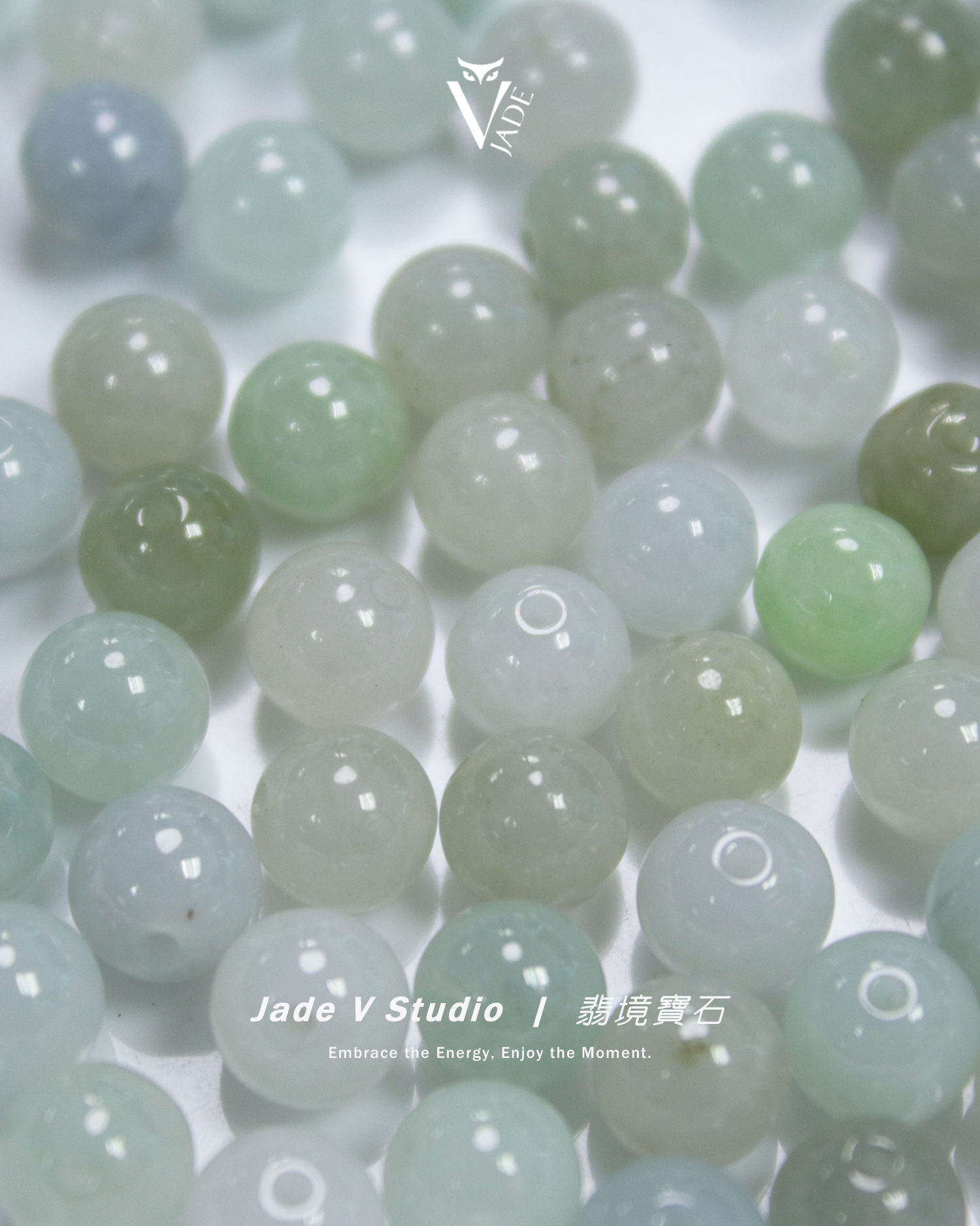 【JadeV｜翡境寶石】翡翠 7mm 穿孔 圓珠