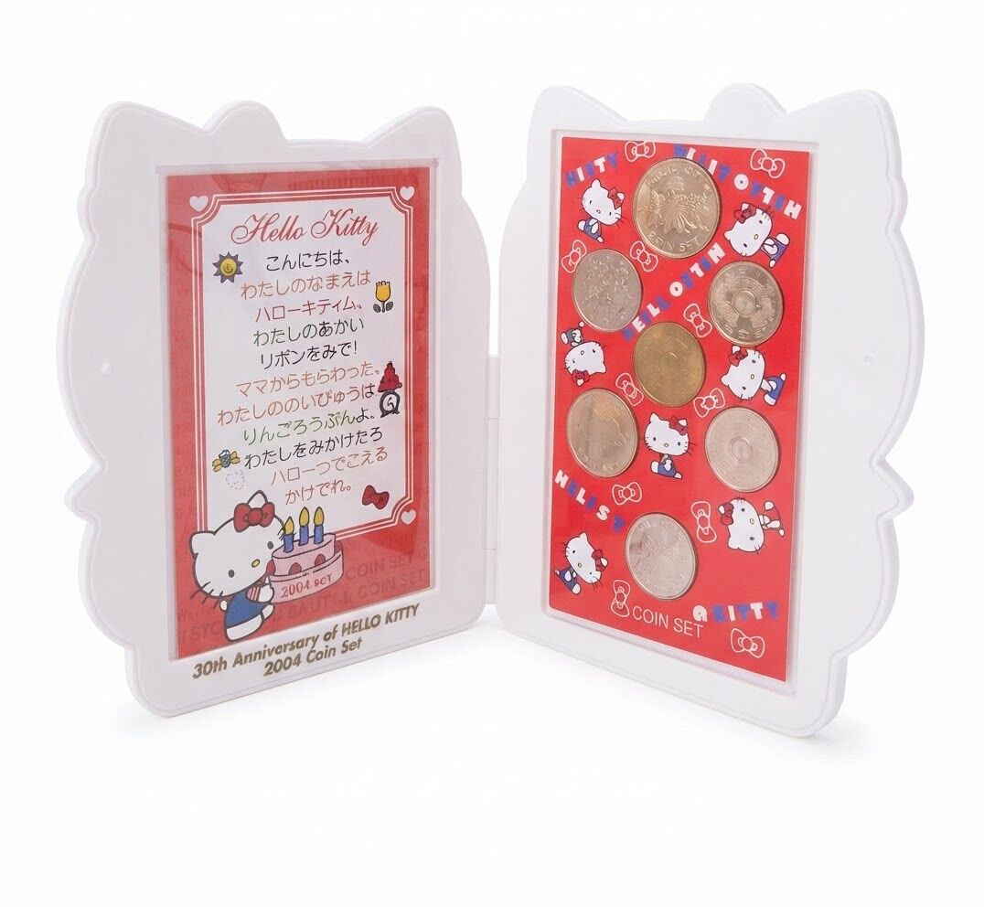 2004年 日本造幣局 Hello Kitty 30週年紀念硬幣套裝