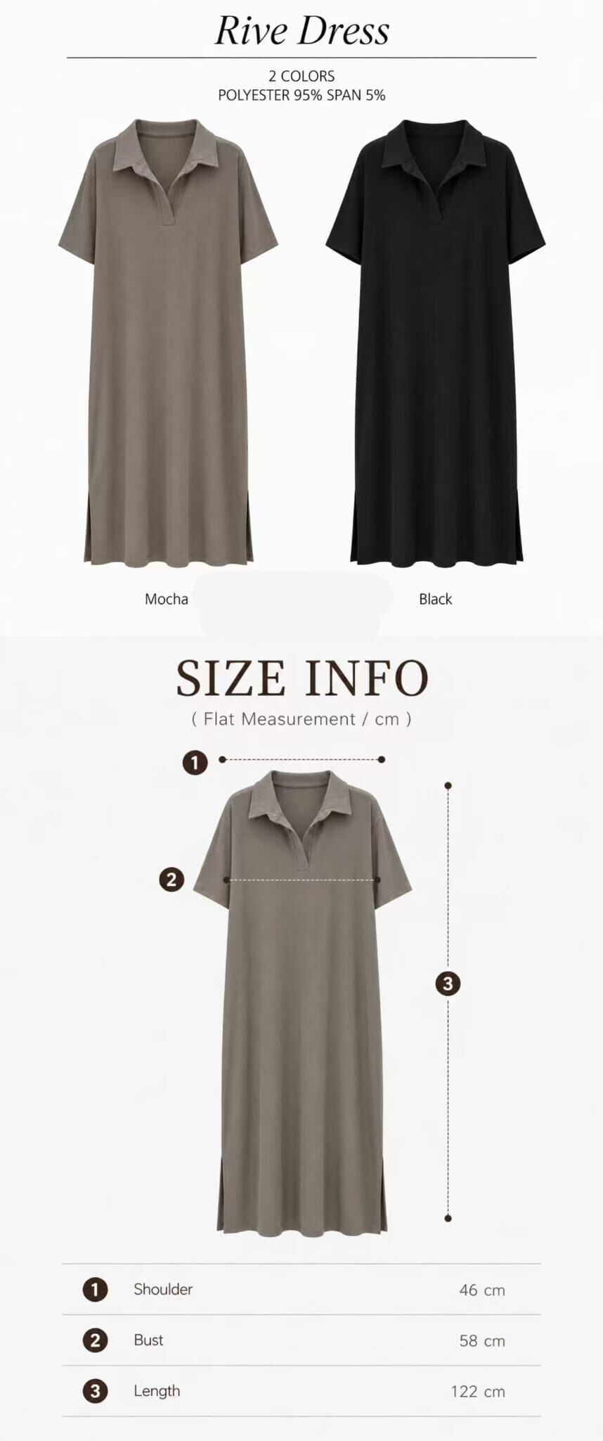 MA7144 法式休閒Polo領開叉連身長裙
