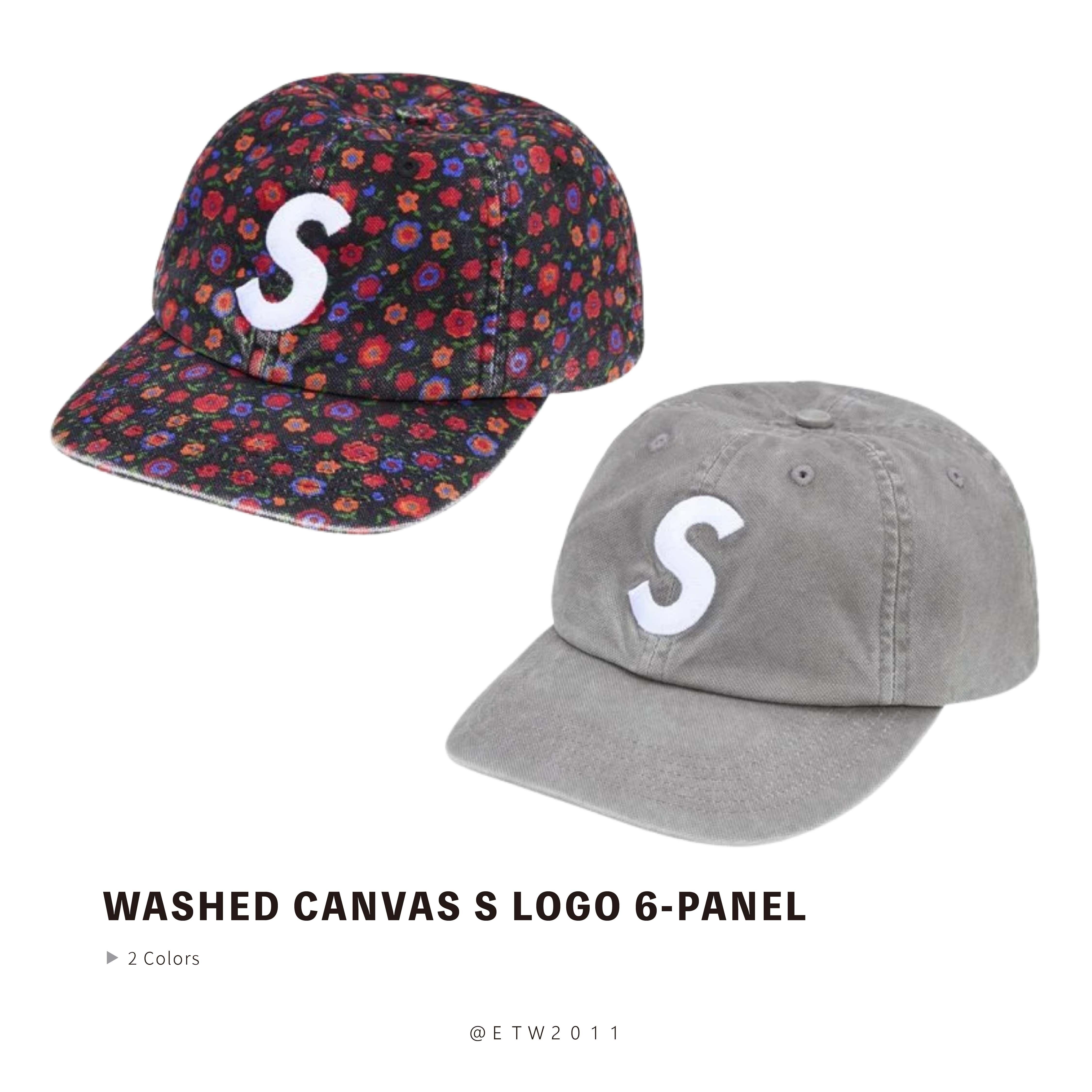 ☆ETW☆【EASY TO WEAR】SUPREME 26FW WASHED CANVAS S LOGO 6-PANEL 水洗 帆布 棒球帽 老帽