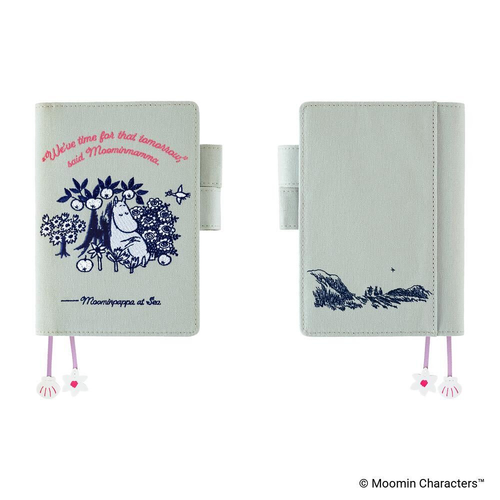 Hobonichi｜ほぼ日手帳 A6手帳專用書衣 Moomin嚕嚕米 - 庭院時光_淡薄荷綠