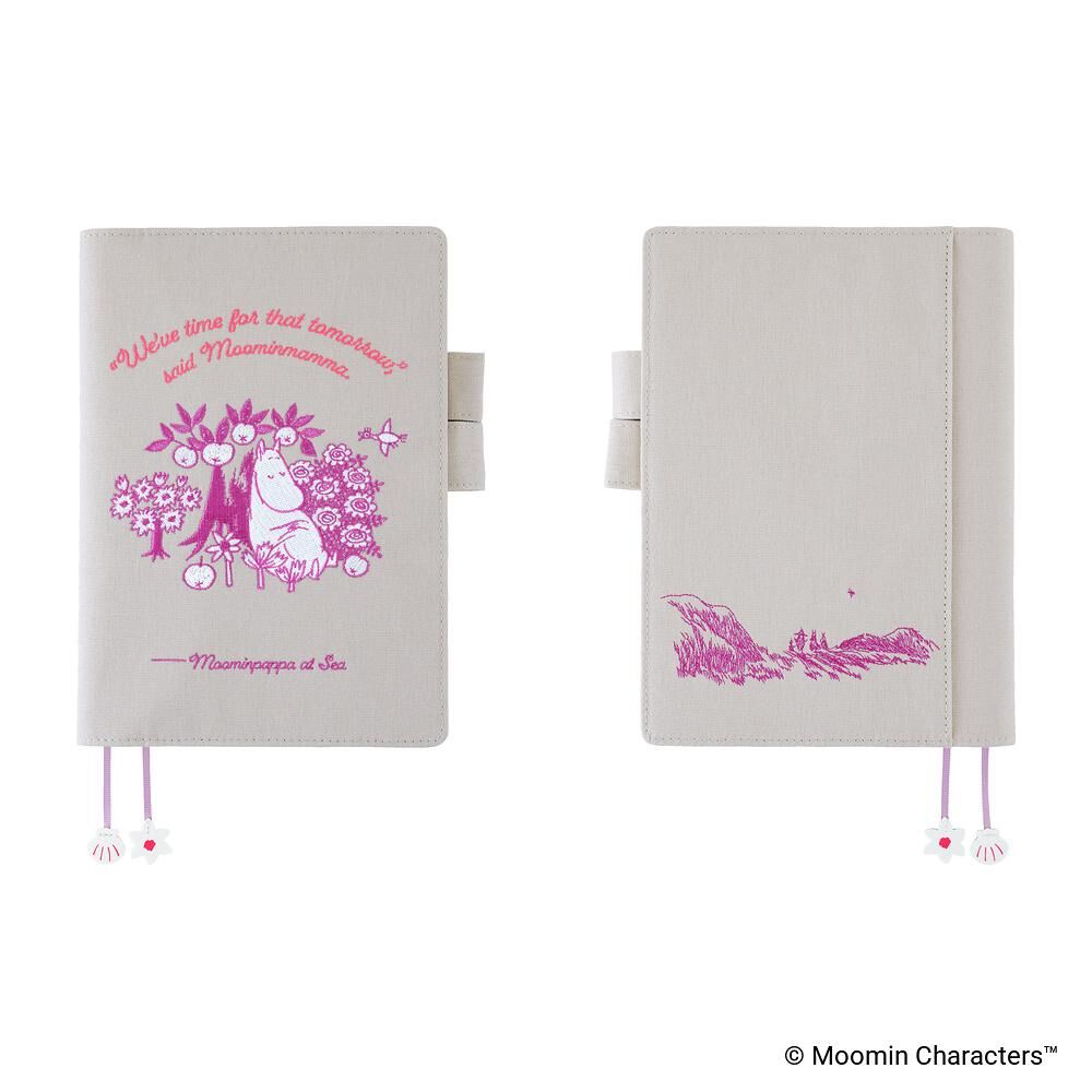 Hobonichi｜ほぼ日手帳  A5手帳專用書衣 Moomin嚕嚕米 - 庭院時光_粉灰