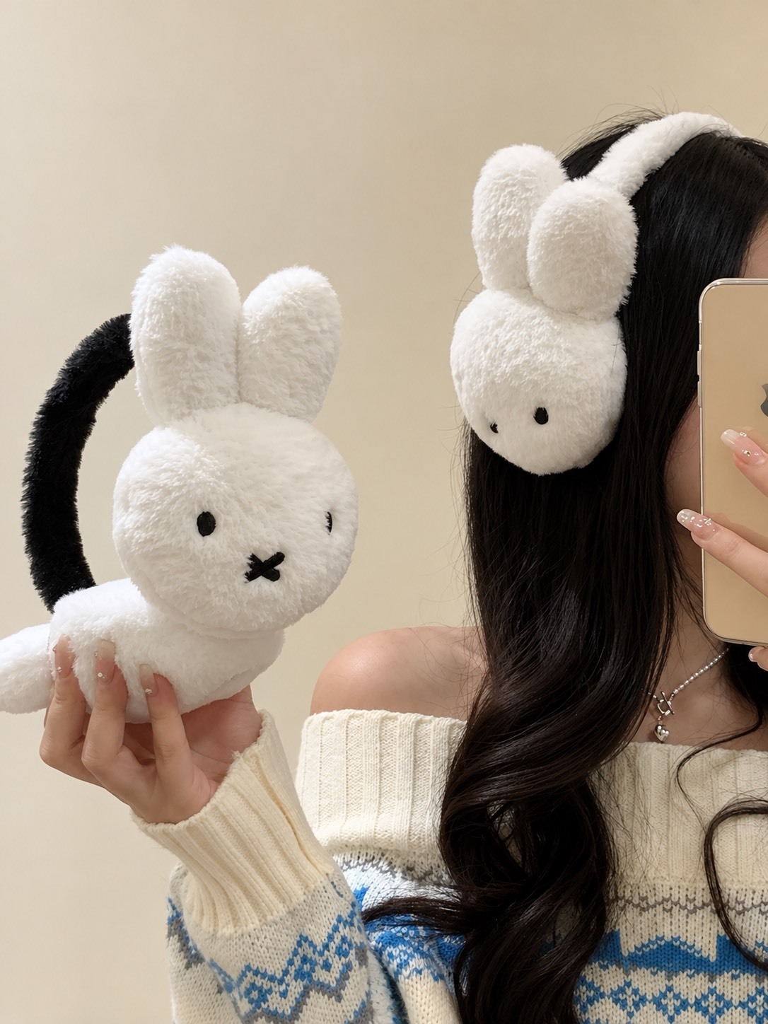 趙露思同款 MIFFY 米菲兔 毛絨 保暖耳罩