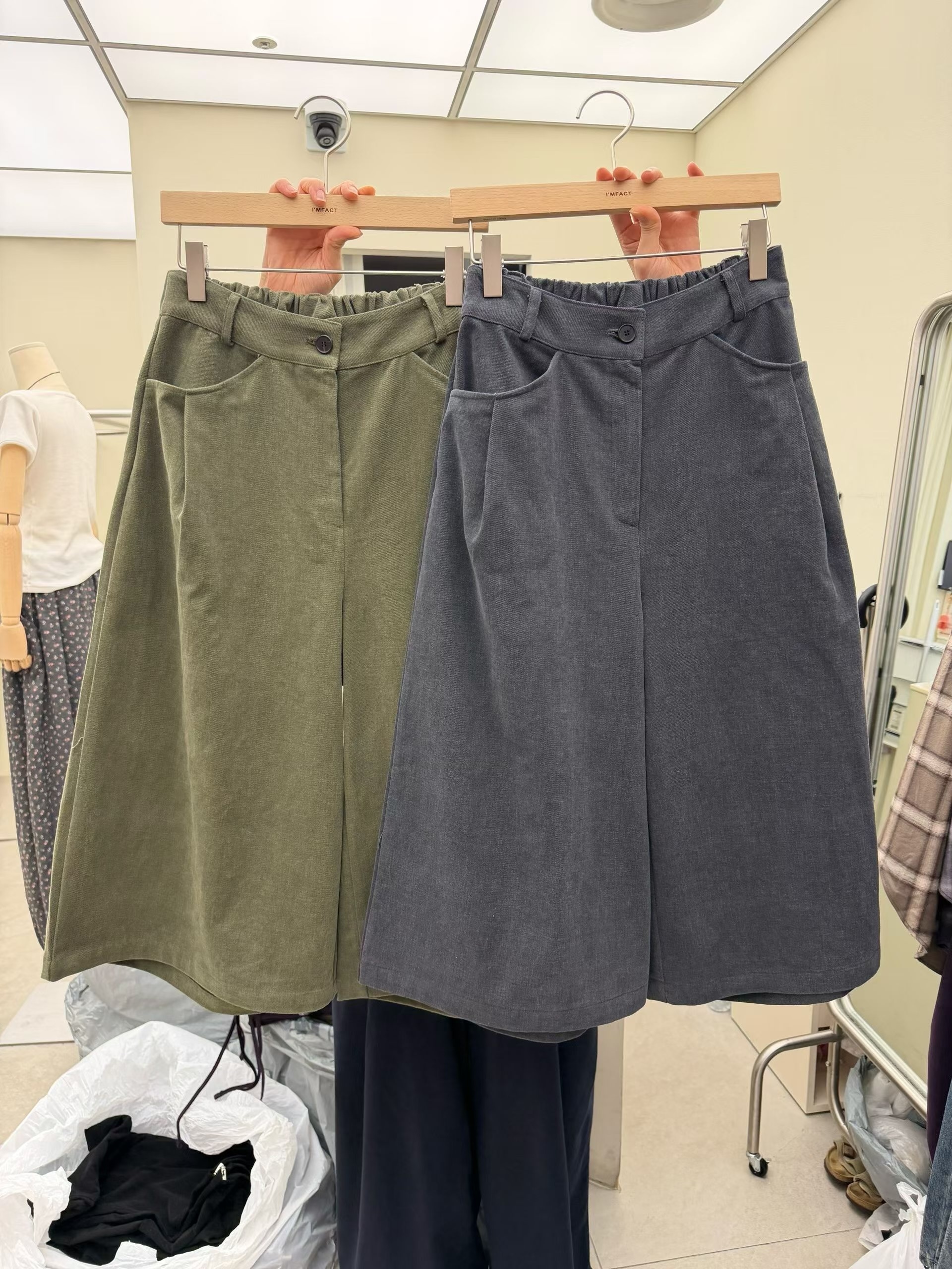IF2616 Curved pocket wide-leg PT