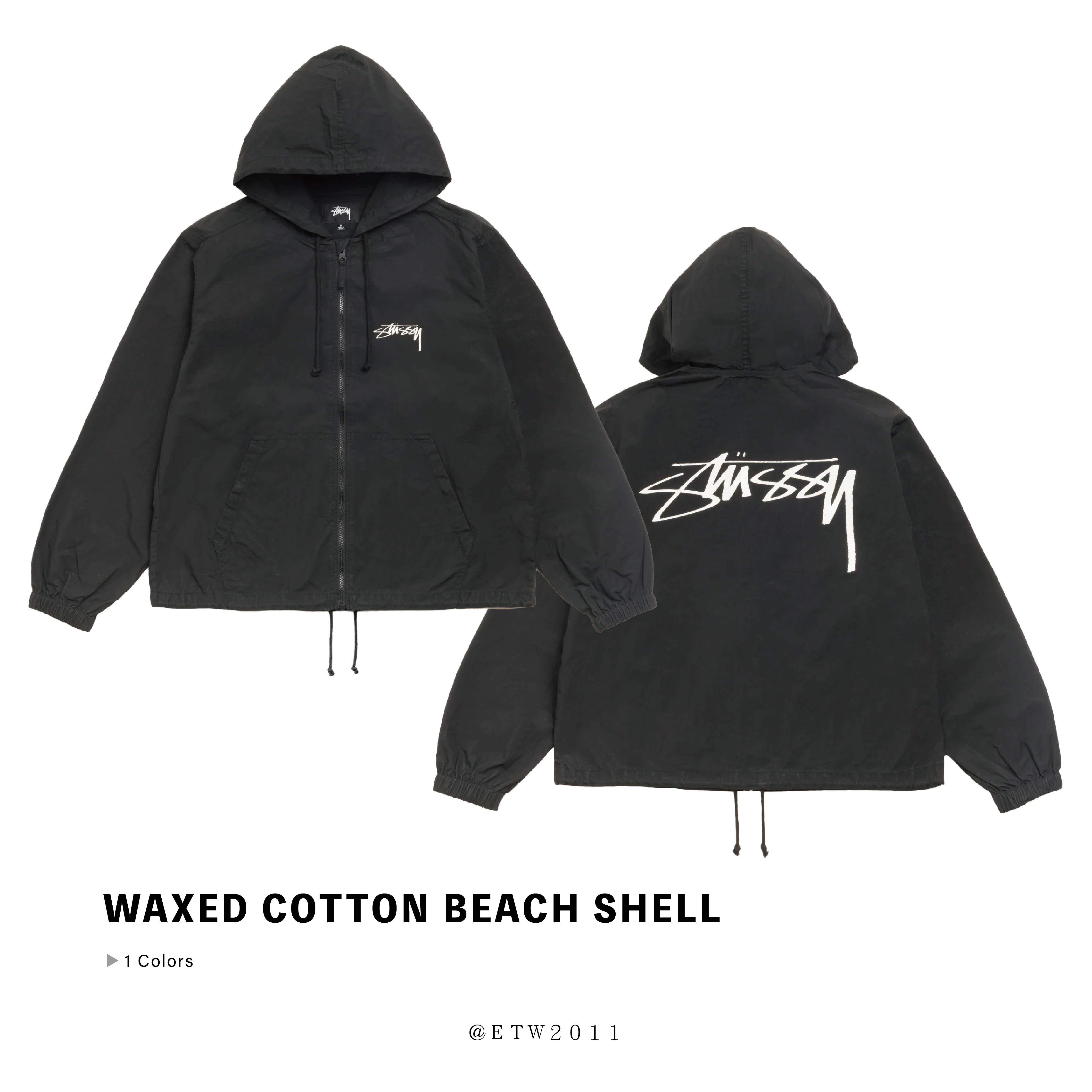 ☆ETW☆【EASY TO WEAR】STUSSY WAXED COTTON BEACH SHELL 衝鋒衣 反光 連帽外套 秋冬