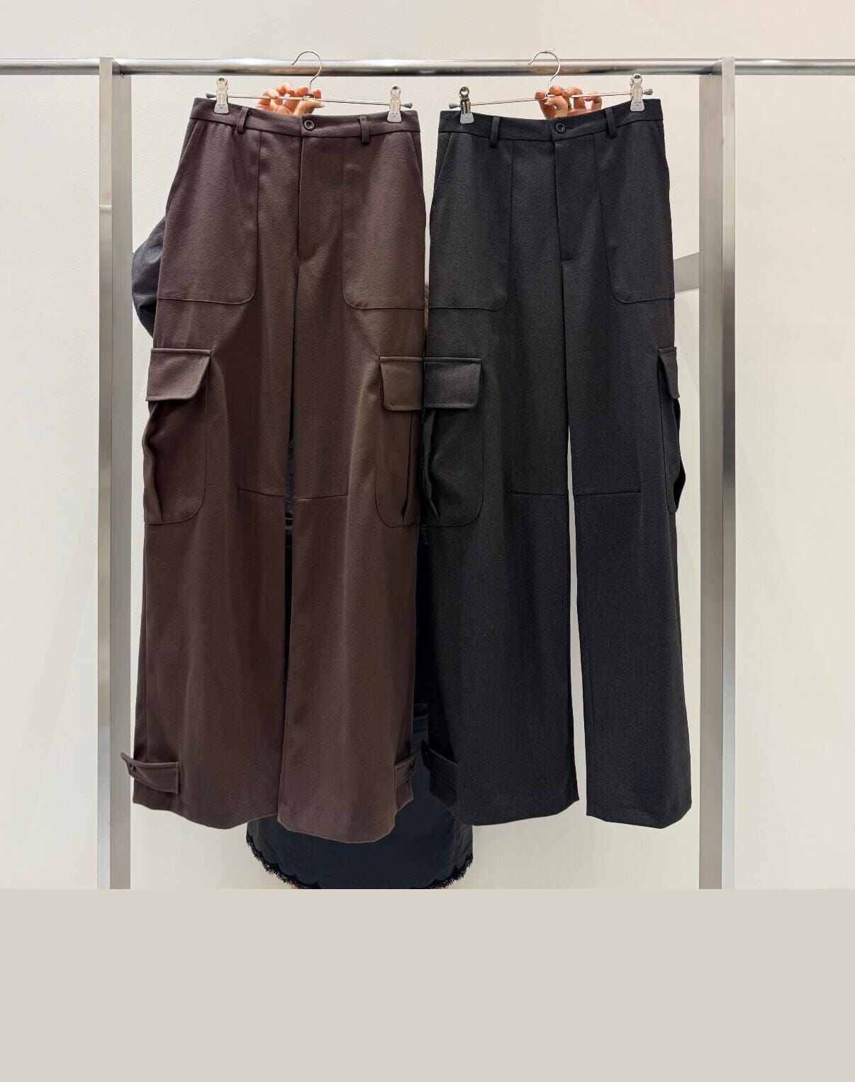 TG7136 街頭率性高腰多口袋寬版工裝長褲