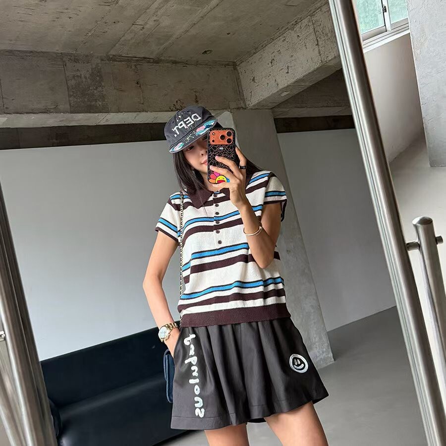 9K003-藍咖橫條紋30%羊毛針織上衣【預購】((不列入會員折扣))